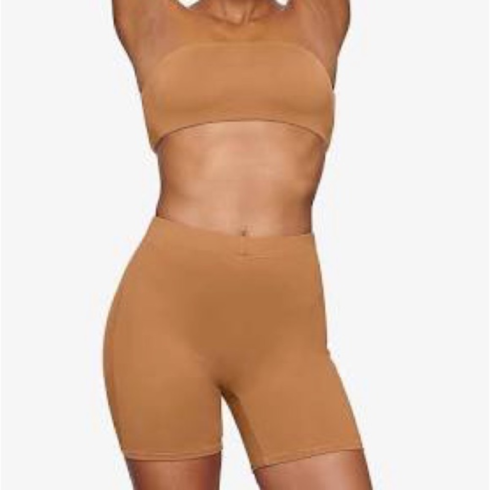 Skims Almond Mid Waist Swim Shorts
